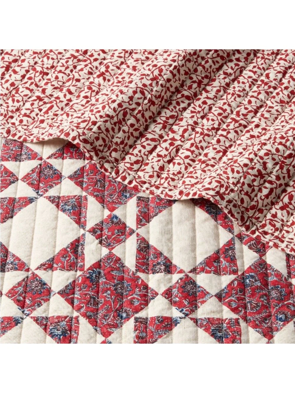 Full/Queen Patchwork Quilt Set Red - Threshold
